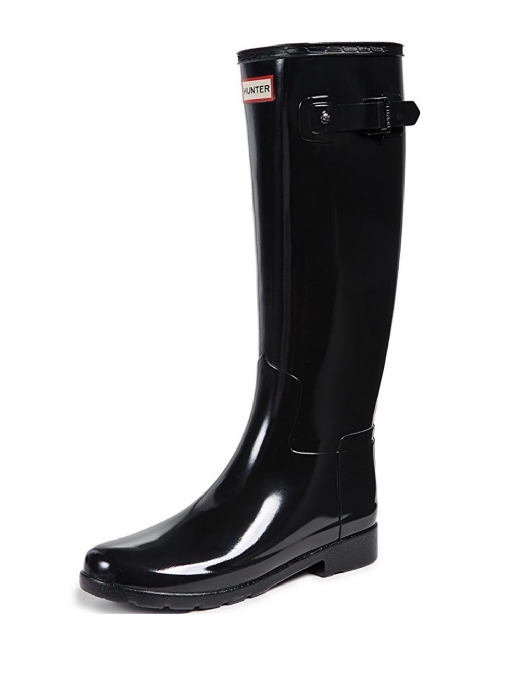 Hunter Original Refined Tall Gloss Rain Boots with Side Buckle